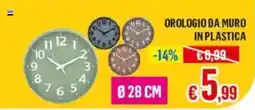 Satur Orologio da muro in plastica offerta