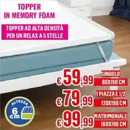 Satur Topper in memory foam offerta