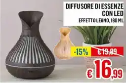 Satur Diffusore di essenze con LED effetto legno offerta