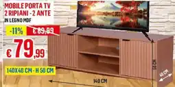 Satur Mobile porta tv 2 ripiani - 2 ante in legno mdf offerta