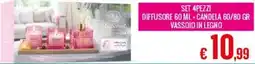 Satur Set 4 pezzi diffusore candela vassoio in legno offerta