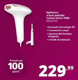 Comet Philips epilatore a luce pulsata Lumea Serie 7000 offerta
