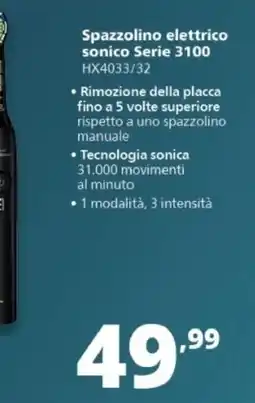 Comet Spazzolino elettrico sonico Serie 3100 offerta