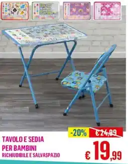 Satur Tavolo e sedia per bambini offerta