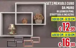Satur Set 2 mensole cubo da muro offerta