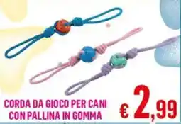 Satur Corda da gioco per cani con pallina in gomma offerta
