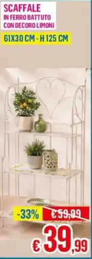 Satur Scaffale in ferro battuto con decoro limoni offerta