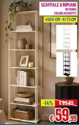 Satur Scaffale 6 ripiani in ferro offerta