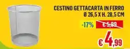 Satur Cestino gettacarta in ferro offerta