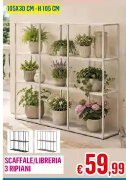 Satur SCAFFALE/LIBRERIA 3 RIPIANI offerta