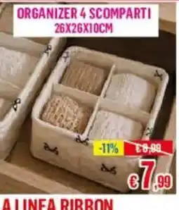 Satur Organizer 4 scomparti A linea ribbon offerta