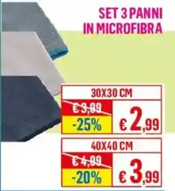 Satur Set 3 panni in microfibra offerta