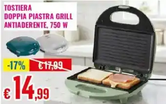 Satur Tostiera doppia piastra grill antiaderente offerta