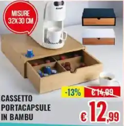 Satur Cassetto portacapsule in bambu offerta