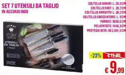 Satur Set 7 utensili da taglio in acciaio inox offerta