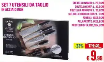 Set 7 utensili da taglio in acciaio inox