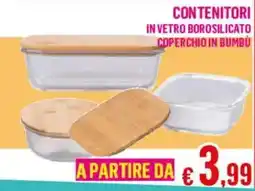 Satur Contenitori in vetro borosilicato coperchio in bambù offerta