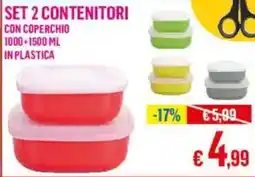 Satur Set 2 contenitori con coperchio offerta