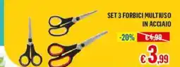 Satur Set 3 forbici multiuso in acciaio offerta