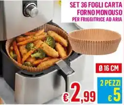 Satur Set 36 fogli carta forno monouso per friggitrice ad aria offerta