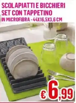 Satur Scolapiatti e bicchieri set con tappetino offerta