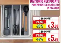 Satur Divisorio per posate porta posate da cassetto in plastica offerta