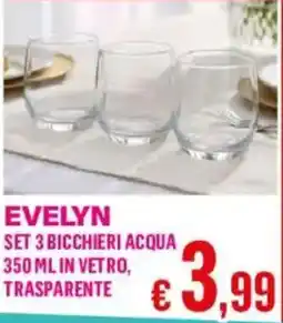 Satur Evelyn set 3 bicchieri acqua offerta