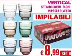 Satur Vertical bicchieri in pasta di vetro offerta