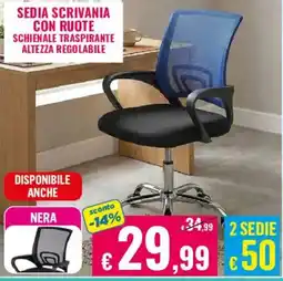 Satur Sedia scrivania con ruote offerta