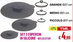 Satur Set 3 coperchi in silicone offerta