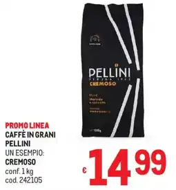 Metro Caffè in grani Pellini Cremoso offerta