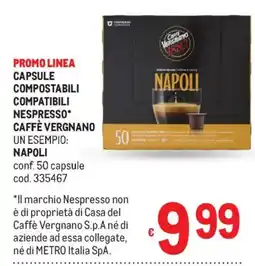Metro Capsule compostabili compatibili Nespresso* Caffè Vergnano Napoli offerta