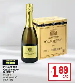 Metro Spumante brut Müller Thurgau Ca' Ernesto offerta