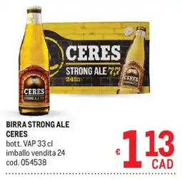 Metro Birra strong ale Ceres offerta