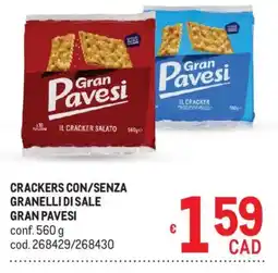 Metro Crackers con/senza granelli di sale gran pavesi offerta