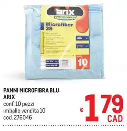 Metro Panni microfibra blu Arix offerta