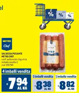 Metro Salsiccia piccante Metro Chef offerta