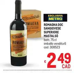 Metro Romagna Doc Sangiovese Superiore Mastalsò offerta