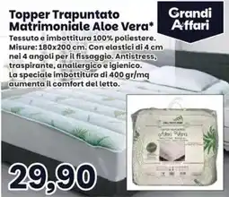 Prix Quality Topper Trapuntato Matrimoniale Aloe Vera offerta
