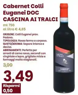 Prix Quality Cabernet Colli Euganei DOC Cascina ai Tralci offerta