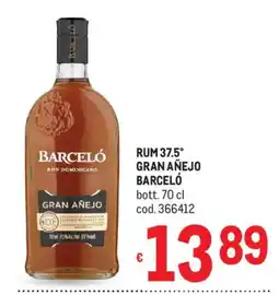 Metro Rum Gran Añejo Barceló offerta