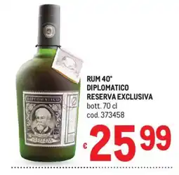 Metro Rum Diplomatico Reserva Exclusiva offerta