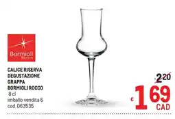 Metro Calice riserva degustazione grappa Bormioli Rocco offerta