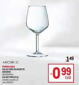 Metro Calici vino silhouette Arcoroc offerta