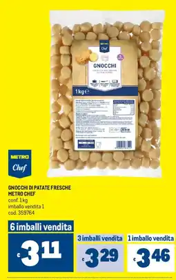 Metro Gnocchi di patate fresche Metro Chef offerta