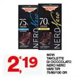 Sisa Novi Tavolette di Cioccolato Nero Nero offerta