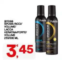 Sisa Byoss spuma ricci/volume/lacca keratina/forte/volume offerta