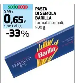Coop PASTA DI SEMOLA BARILLA offerta