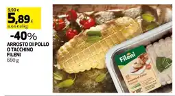 Coop ARROSTO DI POLLO O TACCHINO FILENI offerta