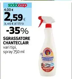 Coop Sgrassatore Chanteclair offerta